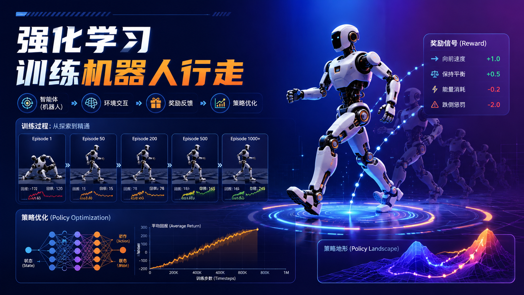 用强化学习训练机器人行走
